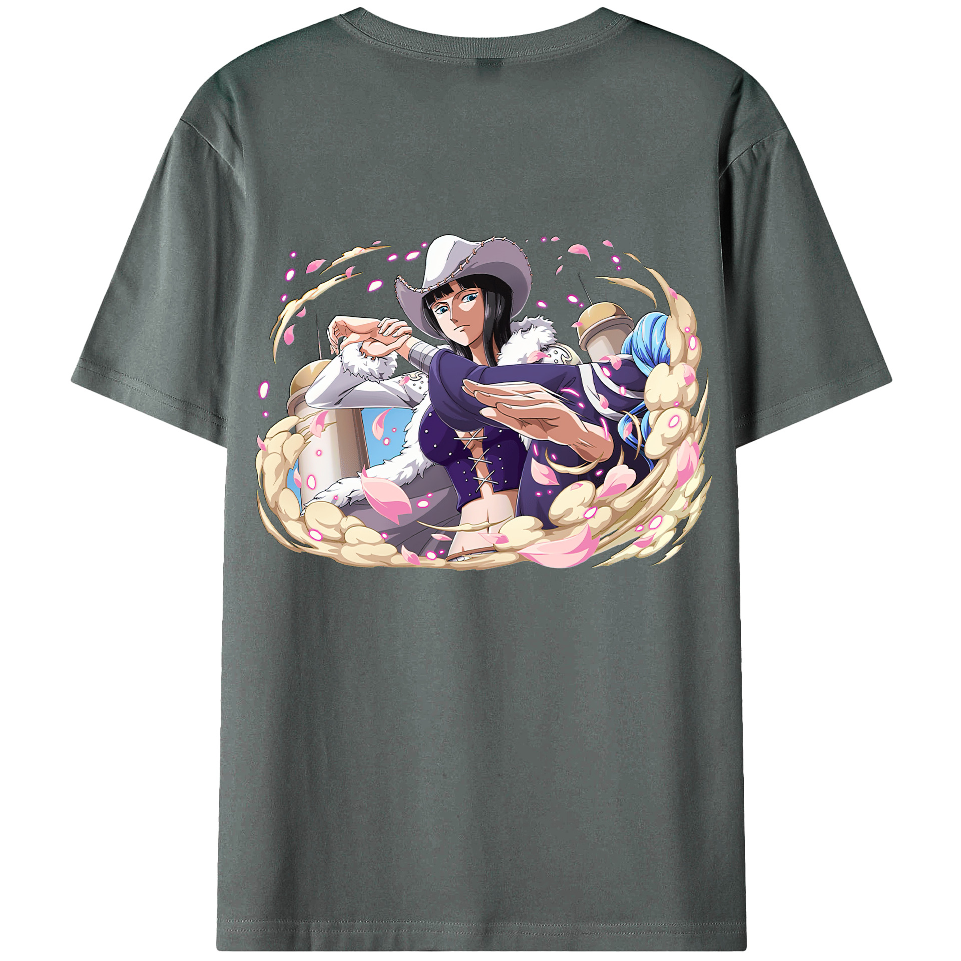 ワンピース ニコ・ロビン ONE PIECE Nico Robin 綿100％半袖Tシャツ（背面プリント）